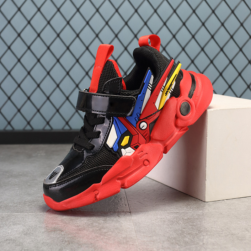 Niños 2023 primavera y otoño nueva moda cuero medio y grande niños zapatos para correr casual medio y grande niños zapatilla