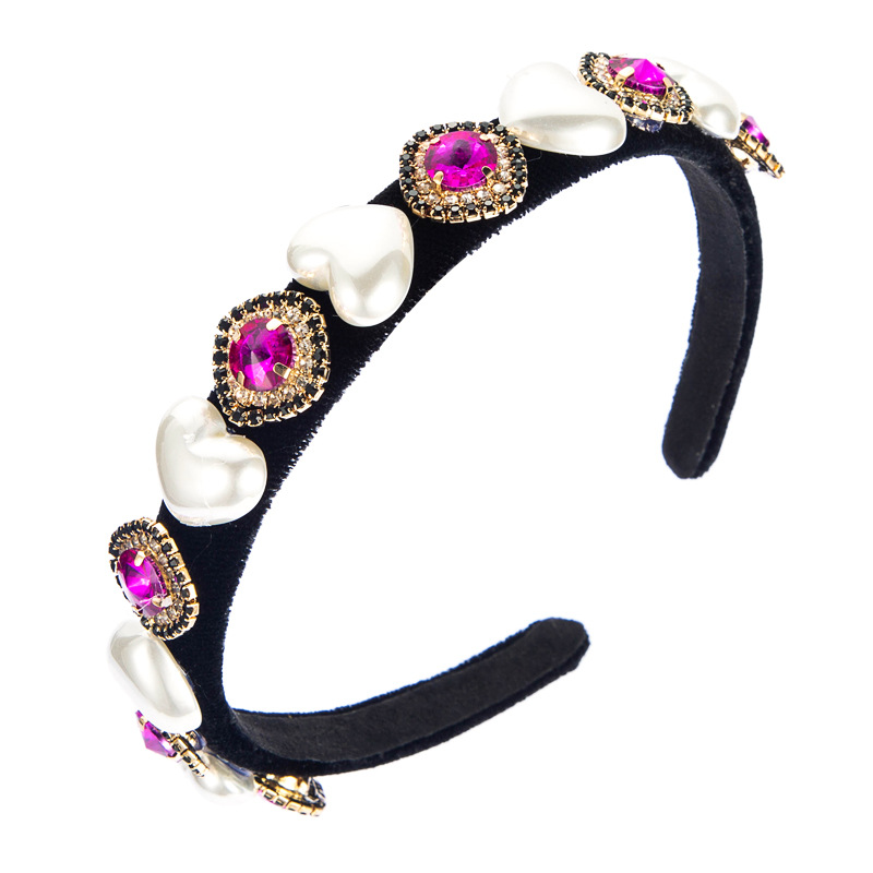 Neues Barockes Herzförmiges Perlenflanellstirnband Großhandel Nihaojewelry display picture 9