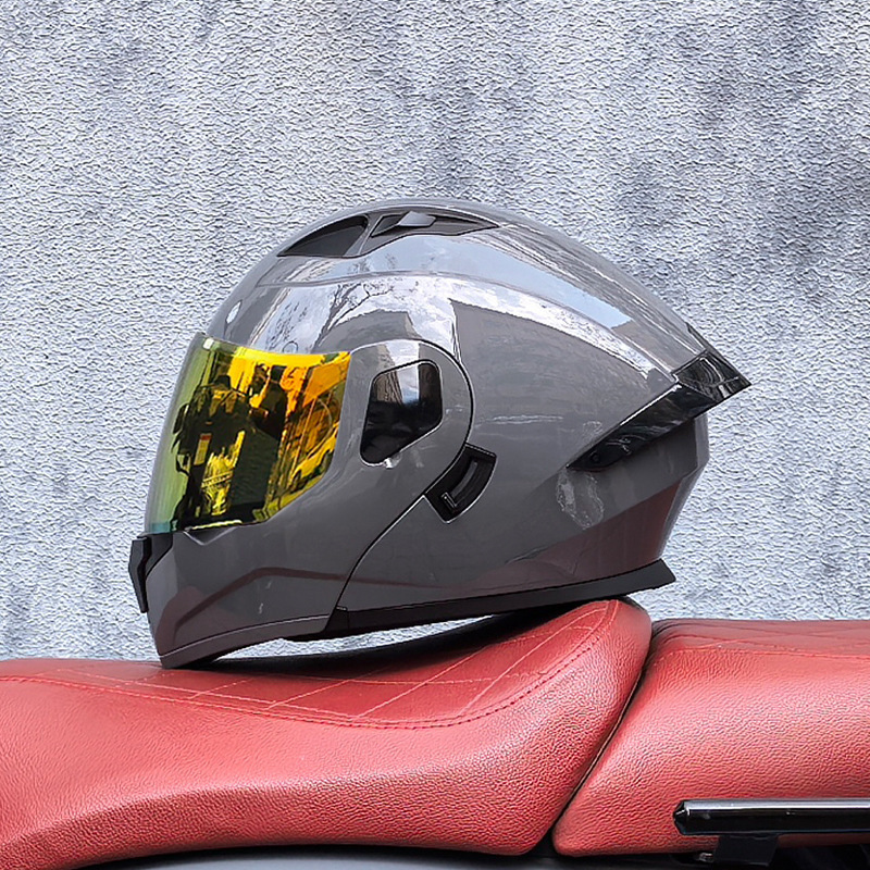 Orz 小型シェルヘルメット オープンフェイスヘルメット オートバイヘルメット オートバイ ダブルレンズ 男女兼用 オールシーズン オートバイ クルーザーヘルメット L|undefined