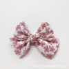 Small cloth with bow, hairgrip, multicoloured accessory, floral print