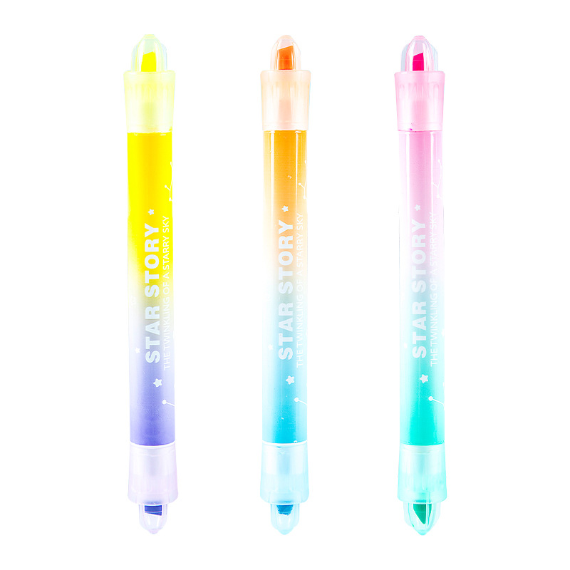 H273-3 PCs pluma fluorescente de dos colores de doble cabeza pluma de marcado de estudiante pluma de cuenta de mano que marca la pluma de marcado incorrecto que cubre el color que no cubre las palabras