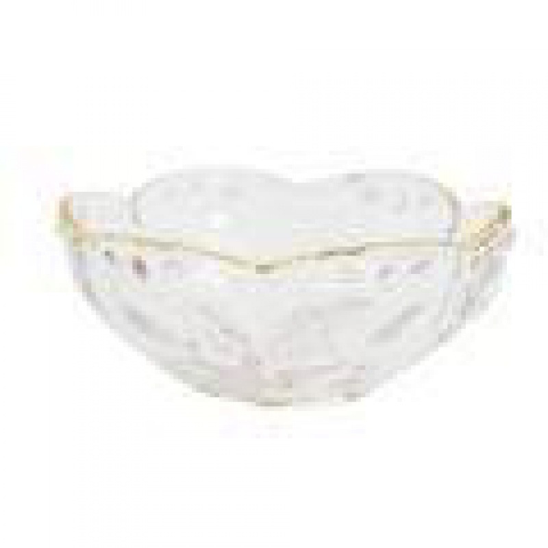 Suministro directo de fábrica creativo estilo japonés borde dorado tazón de vidrio golondrinas tazón de plata tazón de oído tazón de ensalada de helado tazón de postre de corazón de melocotón