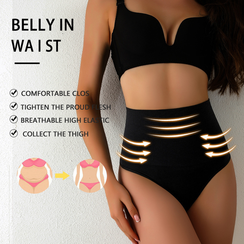 Cross-border Explosions Seamless High Waist Body Shaping Strong Belly Tinting Women's Underwear Sexy Body Lifting Hip Tight Waist Thongs