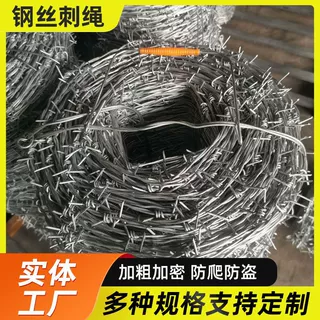 定制钢丝刺绳加密铁丝网刺钉防攀爬监狱围栏滚笼不锈钢刀片刺绳