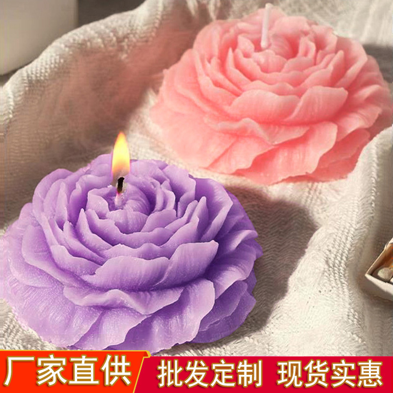 Cross-Border Ins Handmade Peony Flower Scented Candles Custom DIY Gift Box Set Niche High-End Fragrance Souvenir Flower