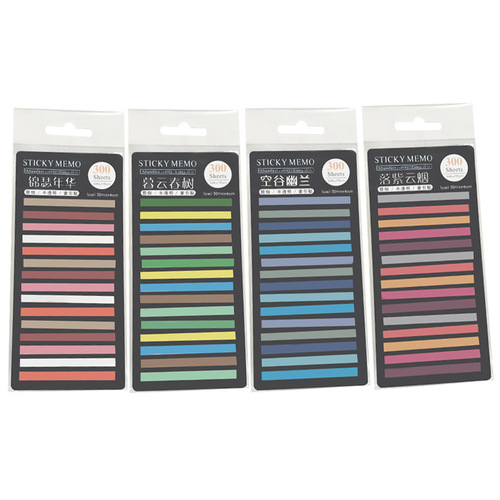 Fluorescent Color-Coded Highlighting Semi-Transparent Index Labels, 300 Pieces, Waterproof PET, Wholesale