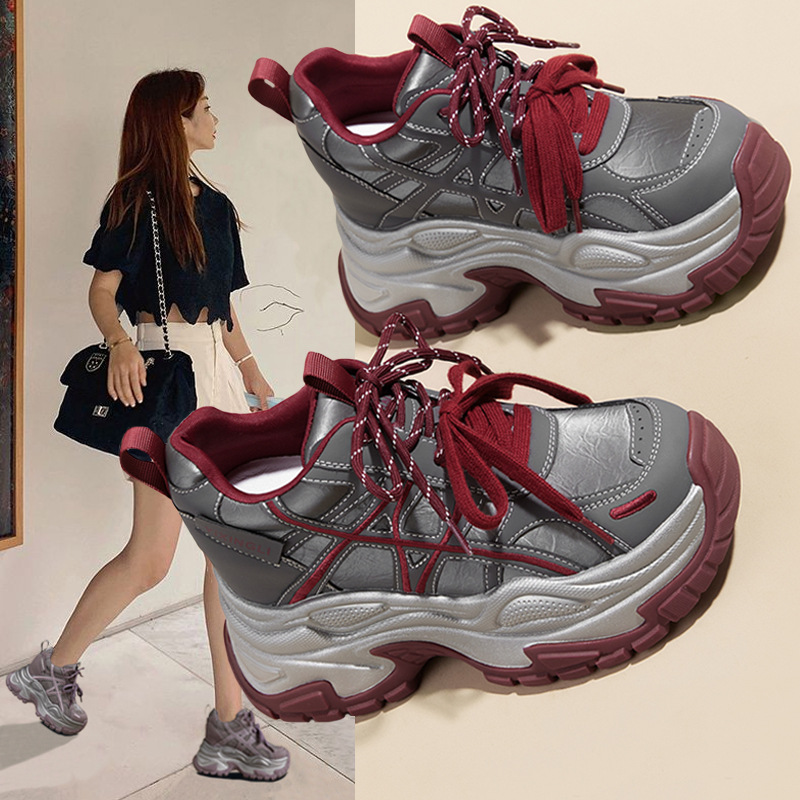 今年流行超好看爆款老爹鞋女冬季加绒增高厚底不累脚运动休闲女鞋