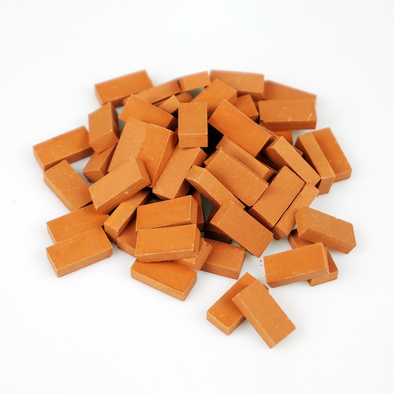 Construcción de bloques de ladrillo de pared de cemento para construir una casa mini juguete para niños albañil casa bricolaje hechos a mano ladrillos rojos