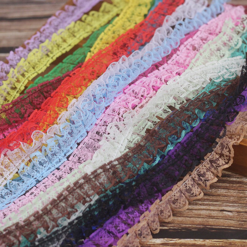37 colors in stock, 133-1 lace DIY discounted trim for clothing, hair accessories, and decorative materials, pleated lace 37 colors in stock, 133-1 lace DIY discounted trim for clothing, hair accessories, and decorative materials, pleated lace
