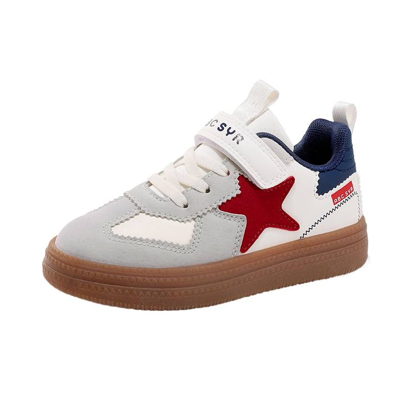 Zapatos para niños primavera y otoño 2025, nuevos zapatos de cuero impermeables y antideslizantes para niños, zapatos de entrenamiento de la ley, zapatos de skate ligeros, zapatos deportivos versátiles