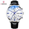 晨曦 Universal bracelet, men's watch, calendar for black leather, waterproof quartz watch strap