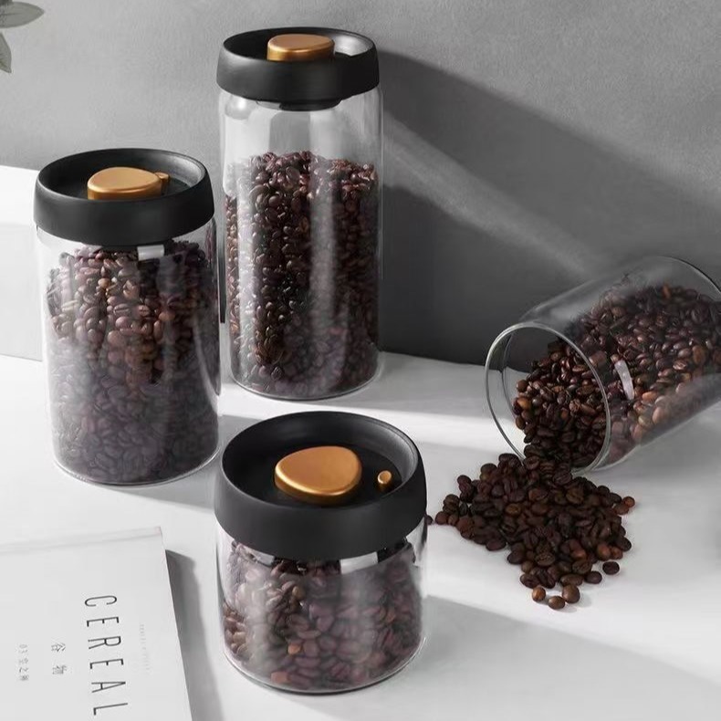 コーヒー豆保存缶手動真空引き密封缶家庭用キッチン貯蔵缶防湿茶葉缶|undefined