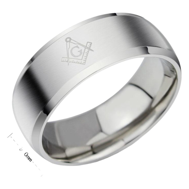 European and American Foreign Trade Cross-Border Freemasonry Stainless Steel Rings, Fashionable Couple Rings for Men and Women, Titanium Steel Rings Wholesale and Dropshipping