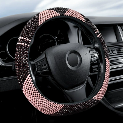Steering wheel cover, wooden beads car steering wheel