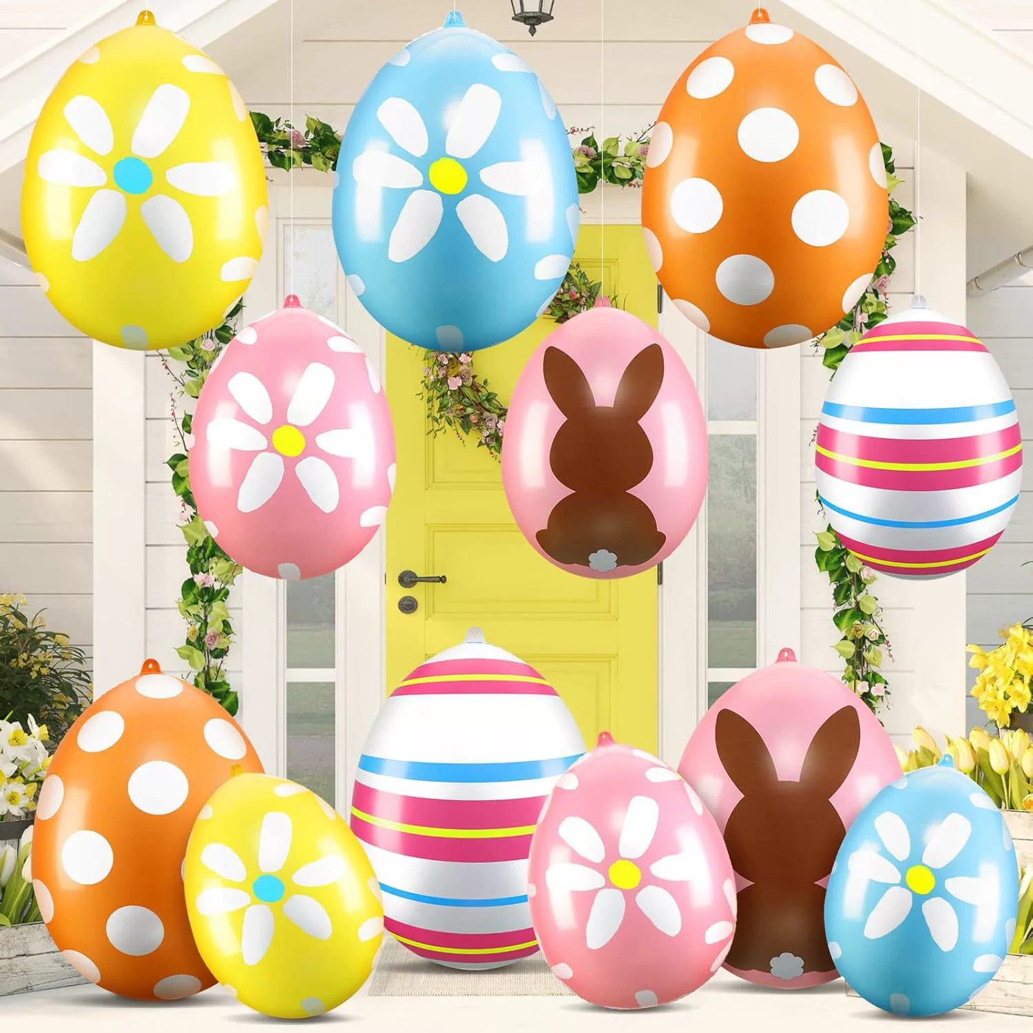 Трансграничные новые пасхальные надувные яйца декоративные детские игрушки на открытом воздухе для вечеринки в саду с газоном