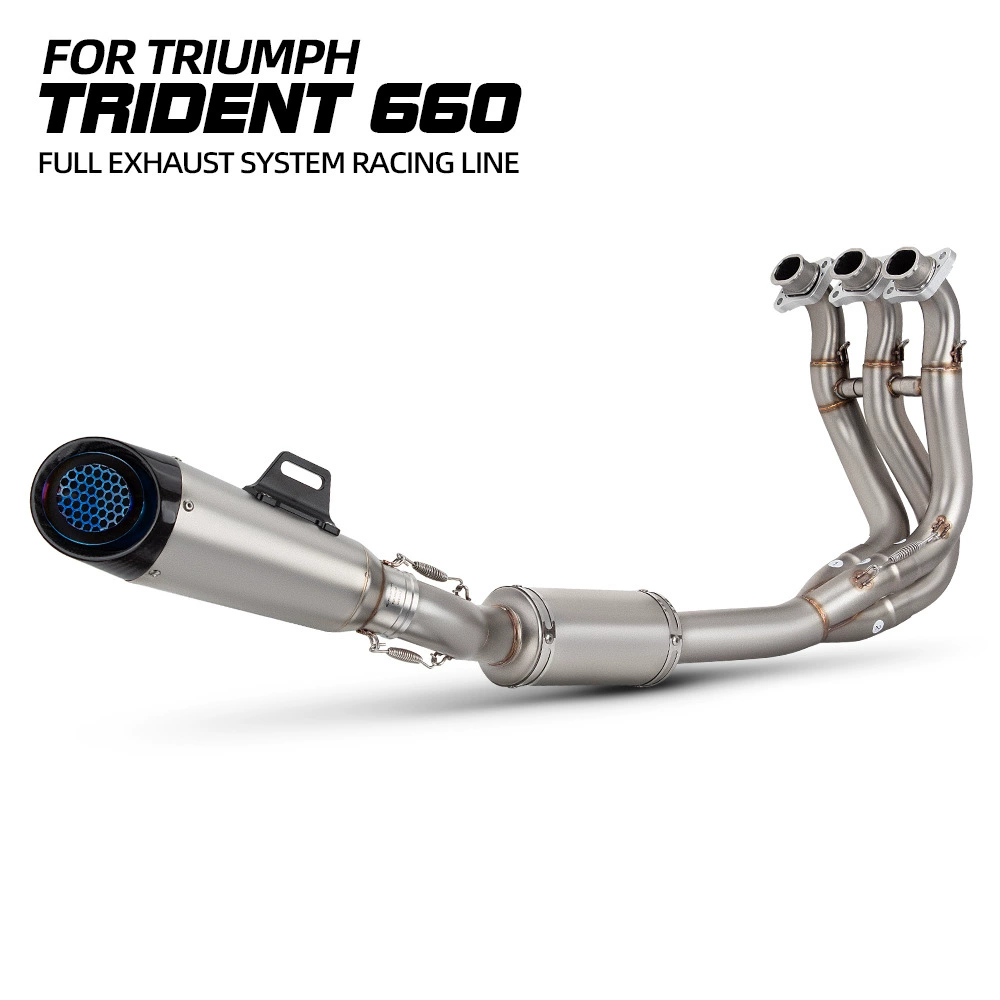 Подходит для модификации мотоцикла Triumph 660, передняя часть из нержавеющей стали + трехслойная задняя часть SC, комплект выхлопных труб