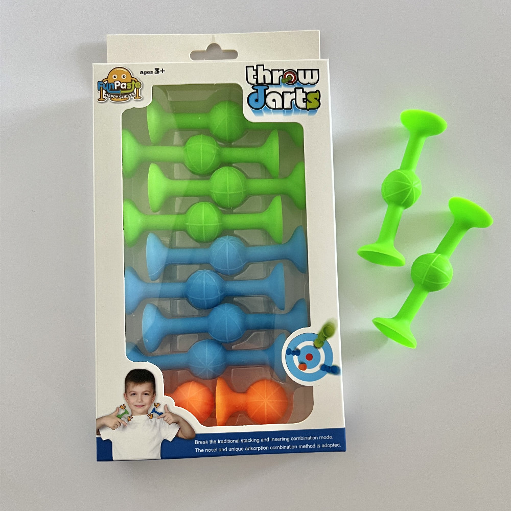 Cross-border hot-selling suction cup darts toys in color boxes and bags suction sticky sticky sticky children's educational toys