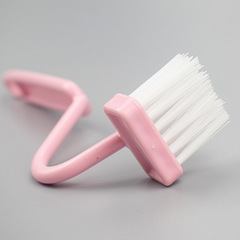 Small V toilet brush cleaning brush S-shaped toilet brush curved handle sanitary brush bathroom plastic brush factory wholesale