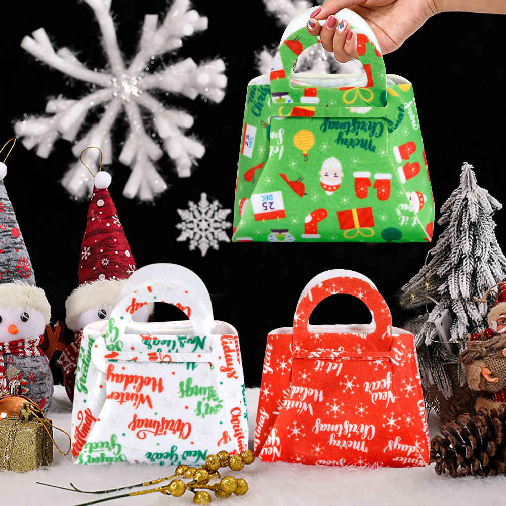 Cross-border new felt Christmas tote bag, festive atmosphere props, Christmas decorations, candy bag, gift bag
