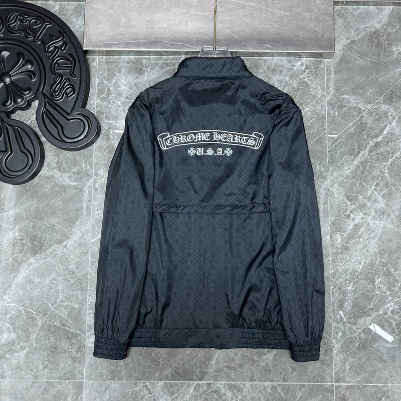 2025 New Ch Crowe Dark Pattern Cross Horizontal Label Scroll Trendy Brand Sanskrit Reflective Windproof Jacket Jacket