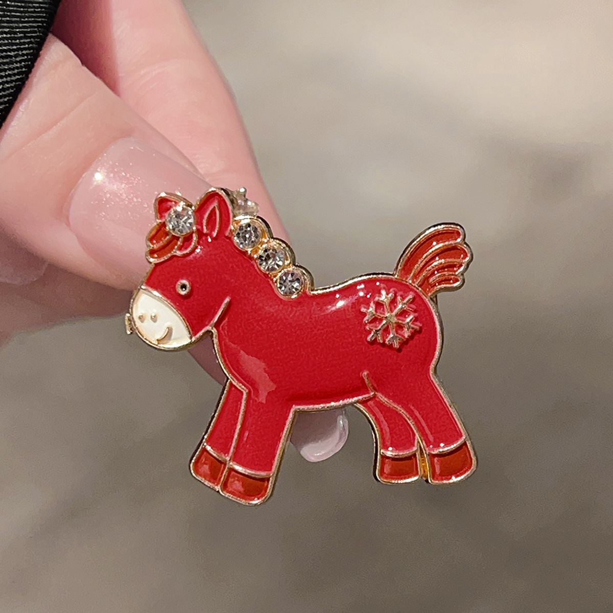 New Year Red Pony Brooch, Wish You Success, Zodiac Year, New Fashion Pin, Creative Brooch, Clothing Decoration