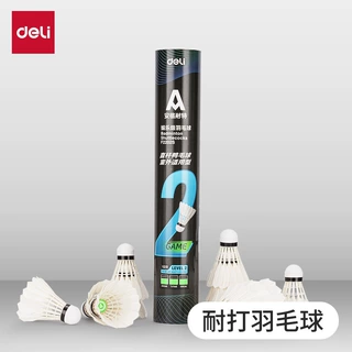 得力安格耐特羽毛球鸭鹅毛12只装耐打正品室内室外训练球不易打烂