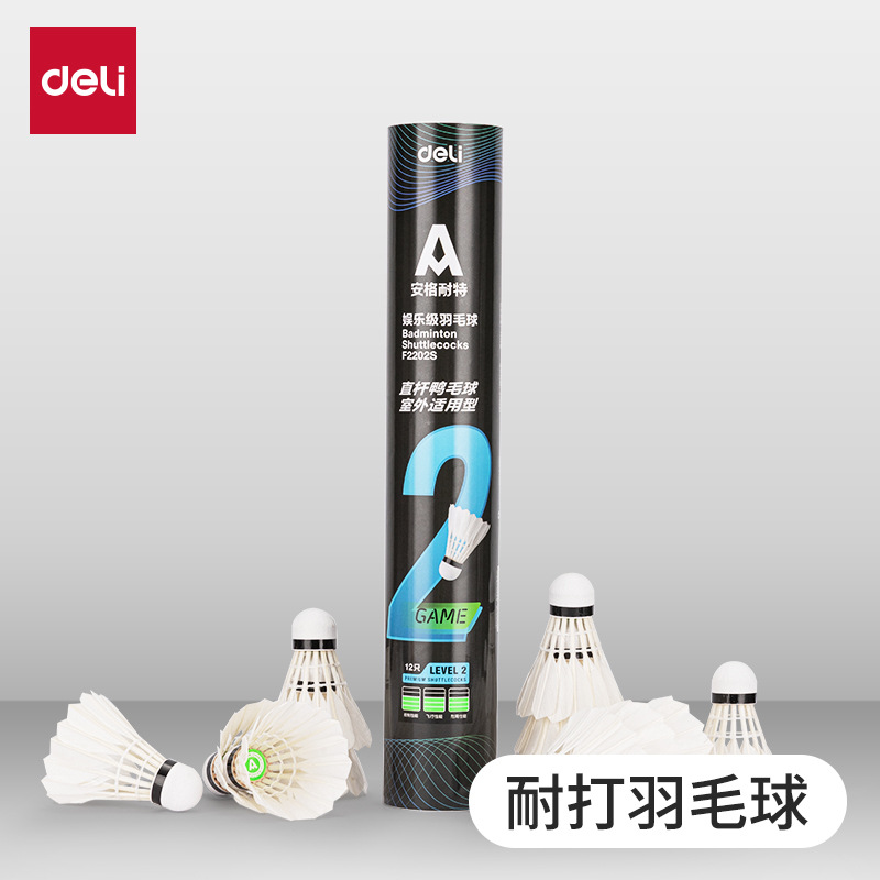 12 plumas de bádminton de Deloitte. La pelota de entrenamiento real en interiores y al aire libre no es fácil de romper.