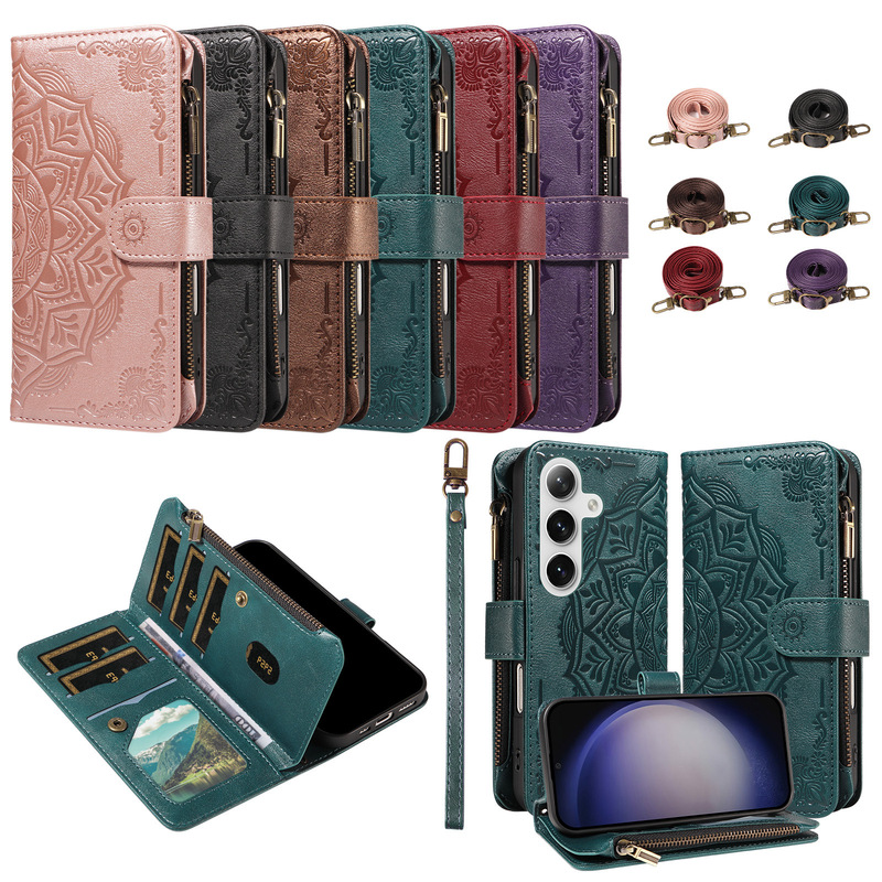 Suitable for Samsung A27 Multi-Card Totem Card Slot Leather Case A57/A36/A56 Mandala Phone Case Suitable for Samsung A27 Multi-Card Totem Card Slot Leather Case A57/A36/A56 Mandala Phone Case
