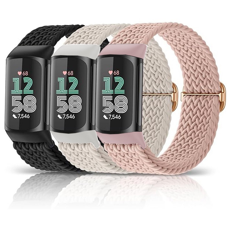 Suitable for Fitbit Charge6 Woven Elastic Band Fitbit Charge5/6 Elastic Strap Sports