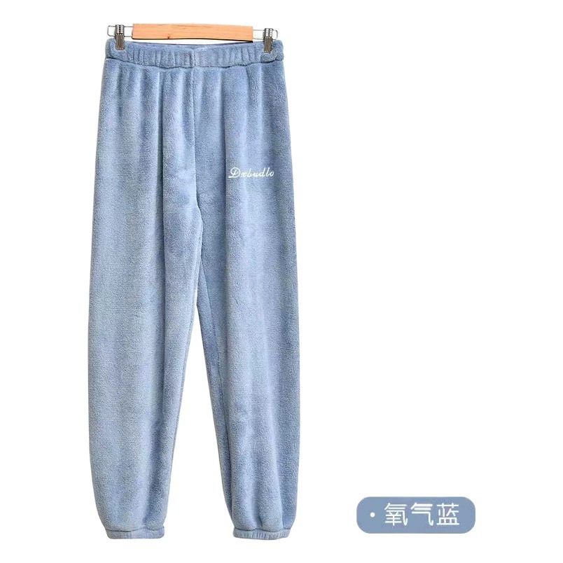 Сказочные теплые брюки, женские зимние теплые Новые повседневные свободные Пижамные брюки из кораллового флиса, домашние студенческие ленивые брюки, западный стиль