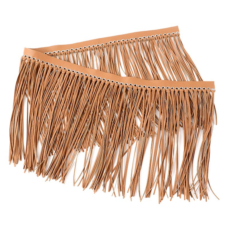 両面複合 PU 模造革生地銅アクセサリー衣類アクセサリーレース手作り革ひげタッセル耳ひげ