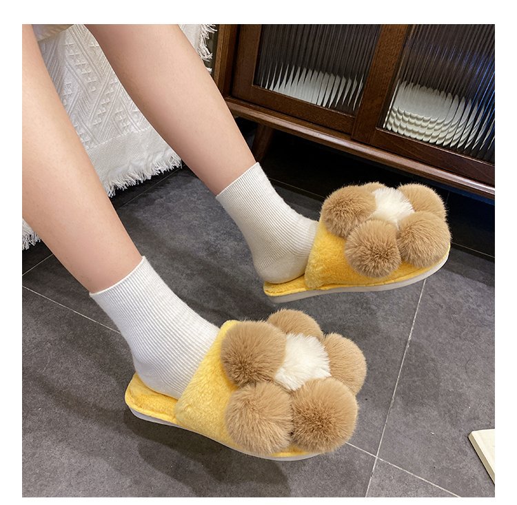 Flower Home Plush Cotton Slippers NSDFX81870