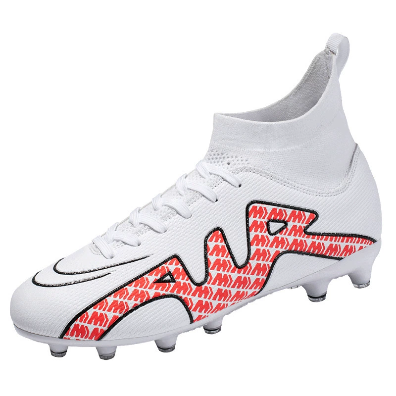 Трансграничные футбольные туфли высокие летающие носки, носки, носки, обувь для мужчин и женщин, детей AG длинные шипованные кожаные ножки, убийцы 15 поколений футбольной обуви