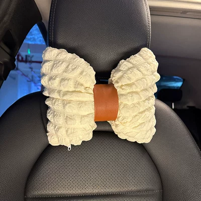 Cute Seat Cover High-end Half-bag – Seat cushion, seat cover - brown-puff-headrest
