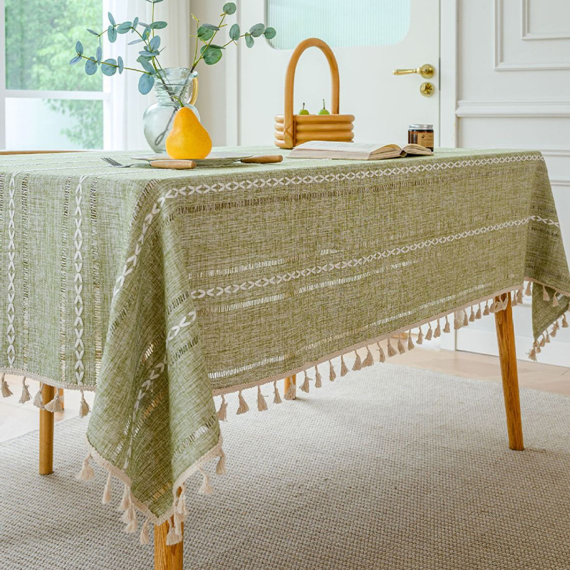 Mantel hueco de línea jacquard, mantel a prueba de polvo de color sólido, tapón decorativo antideslizante para el hogar y el restaurante, exclusivo transfronterizo