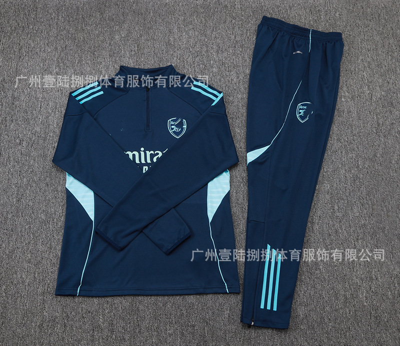 2526新款足球服巴黎皇马阿森纳拜仁长袖半拉训练服一件批发|undefined