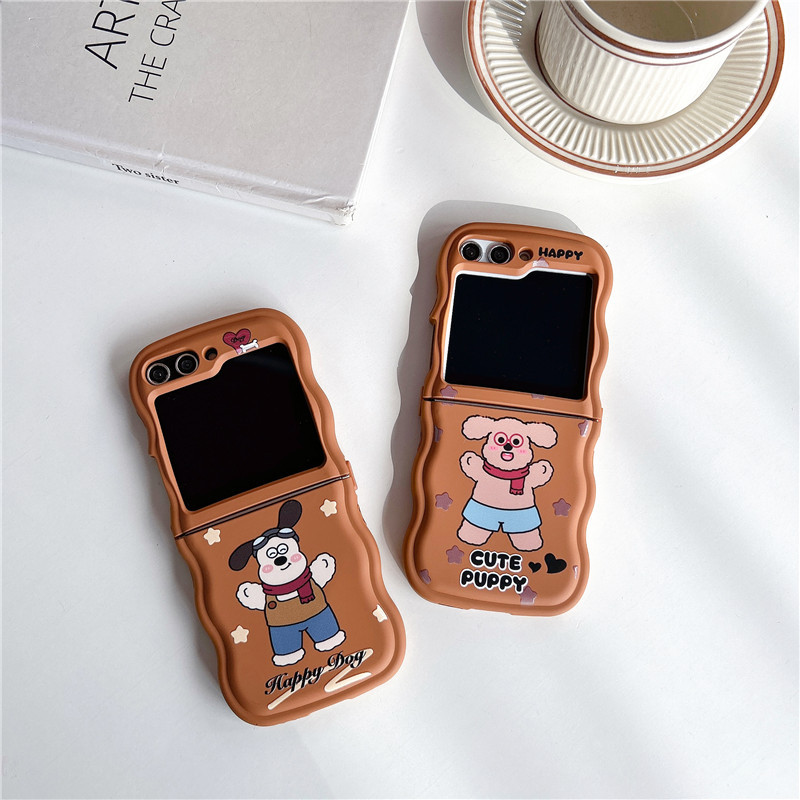 Korean style scarf dog for Samsung zflip 5 fold folding screen phone case Samsung Galaxy ZFLIP4 lanyard_voghion.com