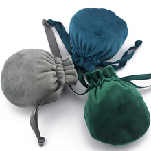 新款丽丝绒葫芦袋丝带拉绳戒指耳钉礼品珠宝首饰半圆包装绒布袋子