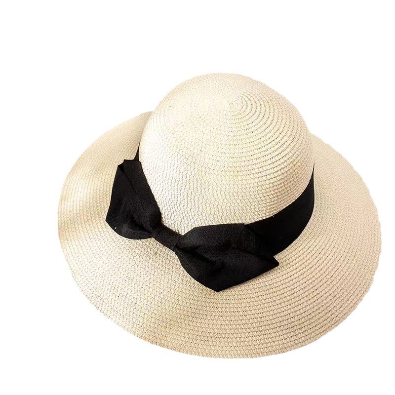 (2개) 2024 년 봄과 여름 램프 캡 빨대 헵번 바람 태양 보호 태양 모자 활 밀짚 모자 해변 태양 모자 여성의 엄격한 선택