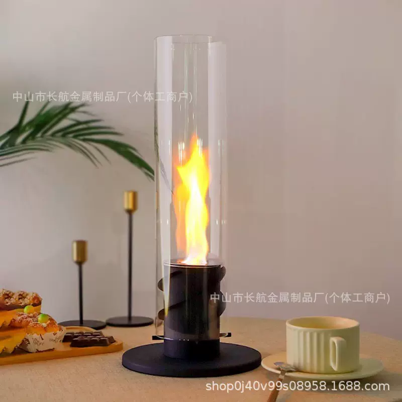 旋风酒精小壁炉真火室内外庭院 桌面装饰火炉装饰取暖ins网红摆件