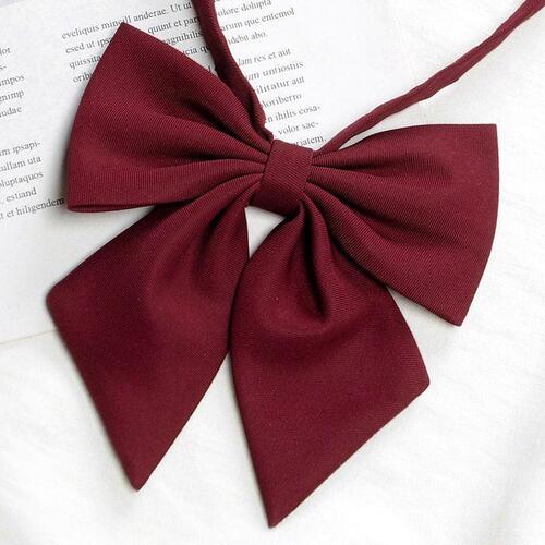 JK uniform solid color feather collar tie for girls' school uniform shirt sailor uniform diagonal bow tie red feather