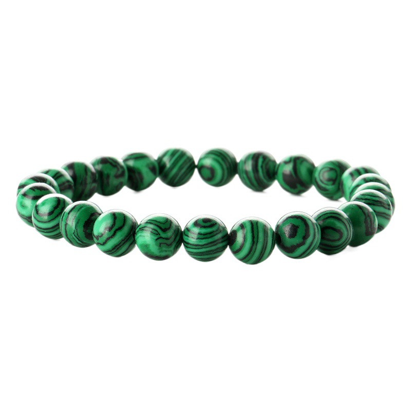 AliExpress transfronteriza de piedra natural de alta calidad de colores de los hombres y las mujeres pulsera de moda 8mm malaquita pulsera al por mayor