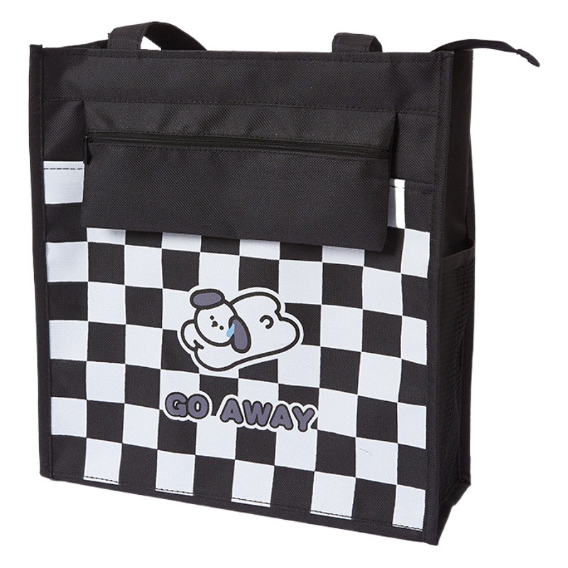 Bolsa tutorial de cuadrícula de tablero de dibujos animados bolsa de archivo de almacenamiento de Trabajo Portátil Bolsa de tutorial bolso de estudiante de escuela primaria bolsa de información