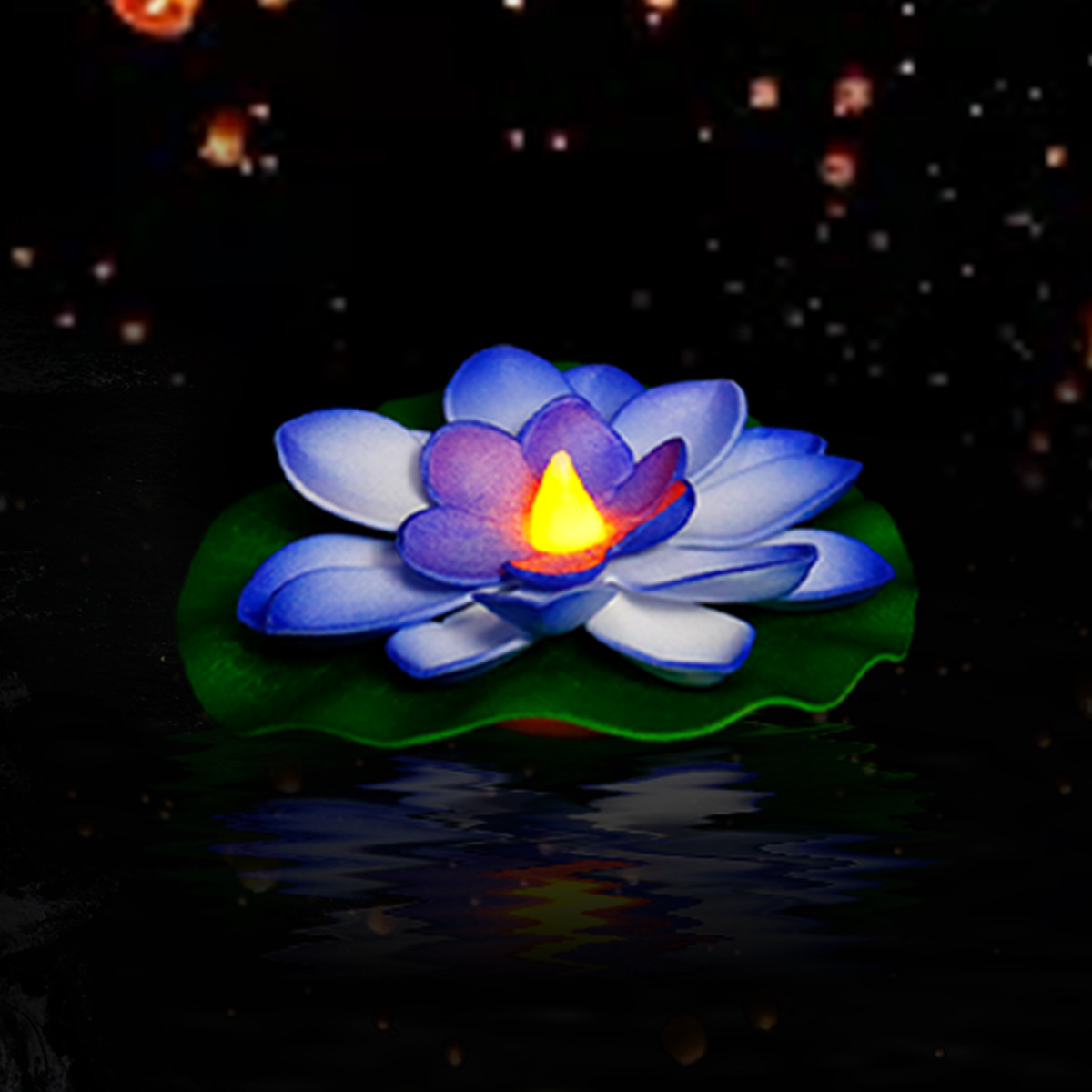 Lámpara LED Flotante de Flor de Loto de Plástico para Piscinas y Jardines