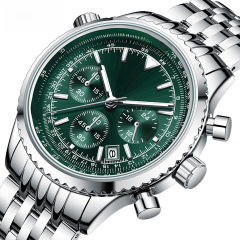 MINI FOCUS Watch, Fashion Men's Multi-Function Quartz Watch, Aviation Timer Men's Watch, Stainless Steel Strap 0463G