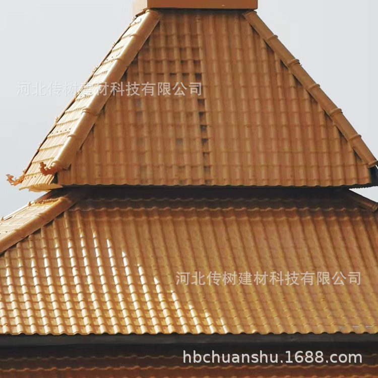 厂家供应屋面树脂瓦 屋顶仿琉璃仿古瓦ASA合成隔热树脂瓦仿古瓦