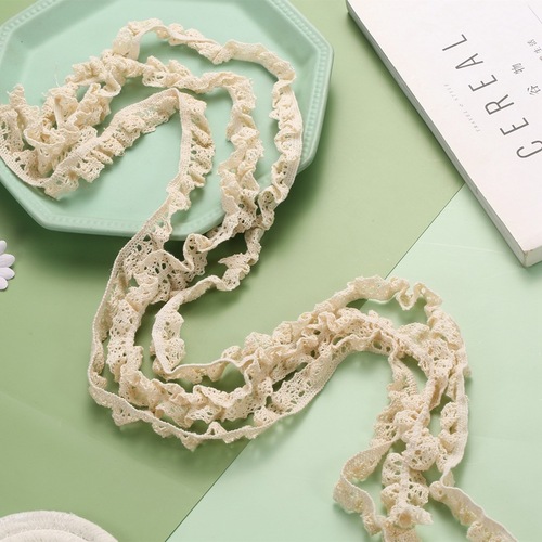 Manufacturer's Cotton Thread Lace Knitted Warp Knit Micro-Elastic Cotton Thread Lace Wholesale Fashion and Home Textile Accessory Lace