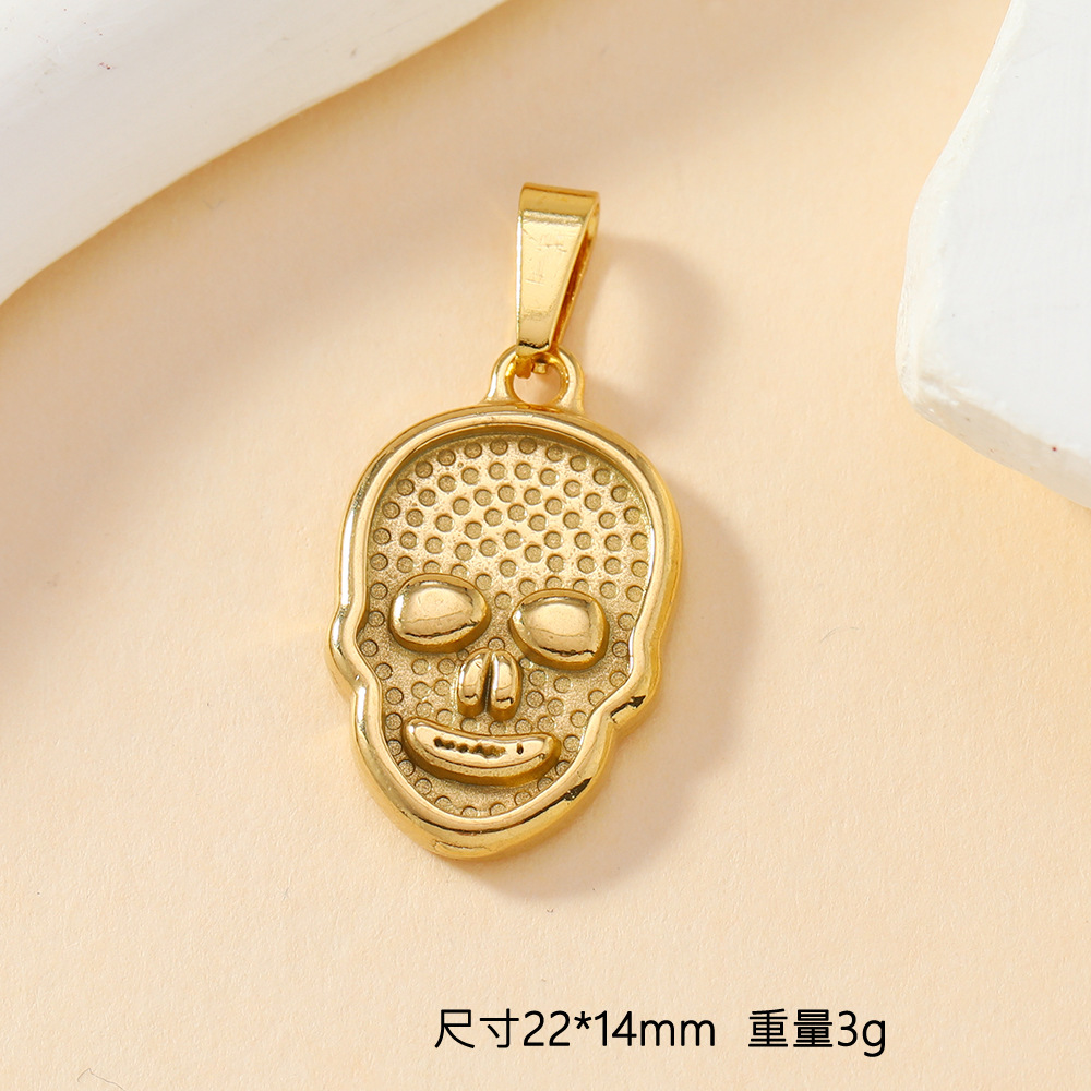 Colgante único Acero inoxidable Joyería de fundición Calavera Cruz Amor Flor Pulsera Collar Diy Accesorios Colgante