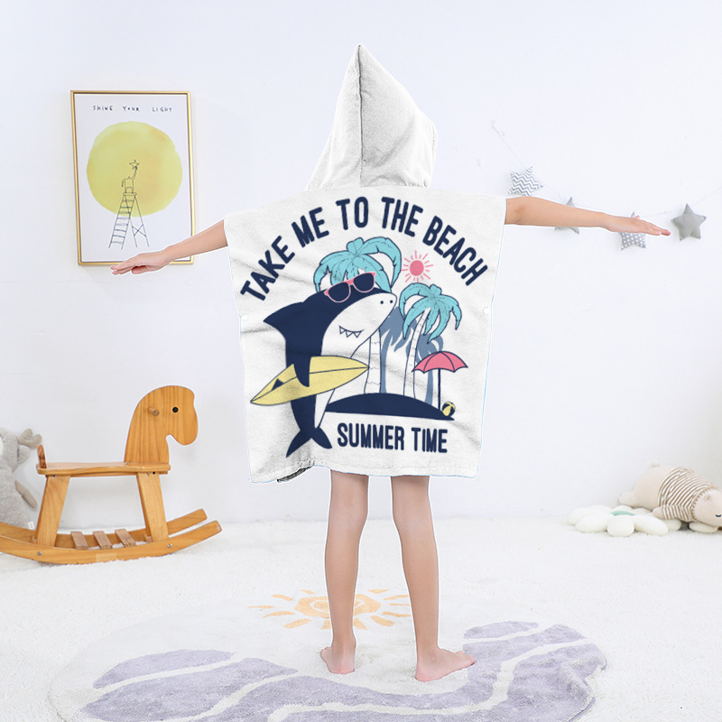 Toallas de baño con capucha transfronterizas para niños, capa, baño de bebé, secador rápido, albornoz, capa grande, capa de toalla de baño