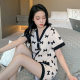 Internet Celebrant Live Pajamas Women's Summer Korean-style Cardigan Internet Celebrant Waldorf Cotton Short-sleeved Shorts Cardigan Sweet Home Clothes Women